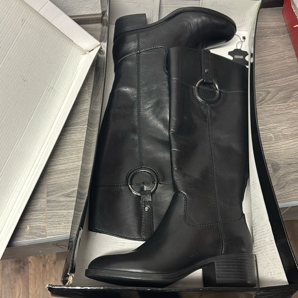 Alfani Women Bexleyy Mid Calf Ridding Boots, Black (Genuine Leather) - Picture 2 of 8